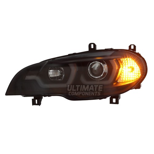 BMW X5 E70 2007-2013 Black Inner LED DRL Projector Headlights Upgrade Xenon Look - Picture 15 of 17