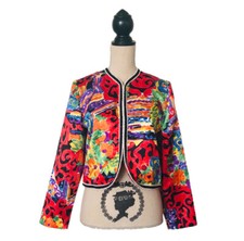 Vintage Nah Nah Collection by Jonathan Tait Multicolor Cropped Jacket 10P
