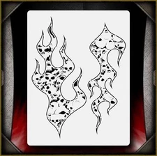Skull Flames Hell Fire 4 Airbrush Stencil Template Airsick