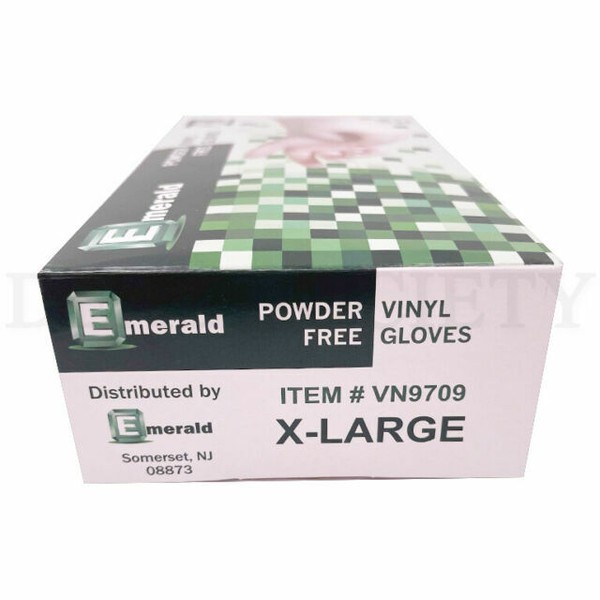 Emerald Shannon Powder Free Vinyl Gloves 4 Mil, Size XL (VN9709) for
