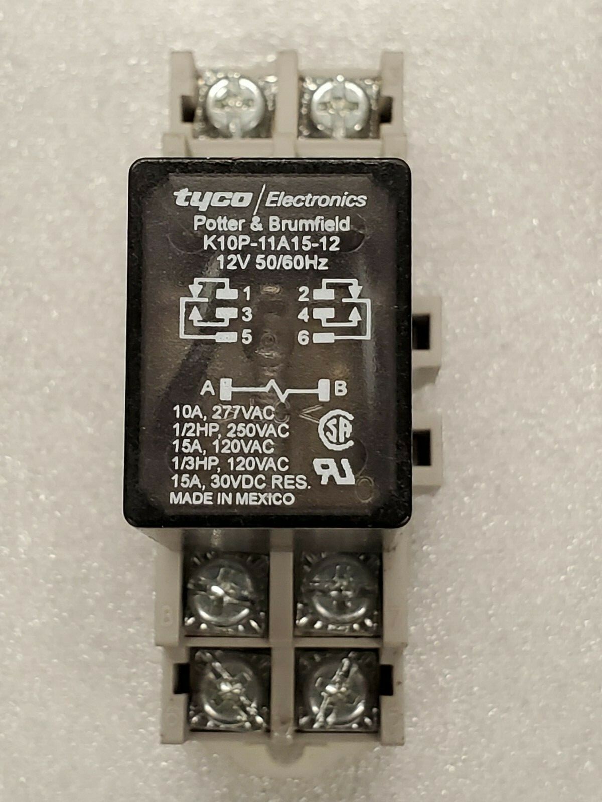TYCO POTTER&BRUMFIELD K10P-11A15-12 MINI RELAY &  27E895 Connector Relay Socket