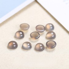 100pcs Natural Gray Agate Stone 10mm Round Cab Cabochon for DIY Jewelry Making