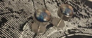 Pair of Silver Surgical Steel Galaxy piercing jewelry 