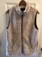 Chaleco Sherpa Talla M Sherpa Merokeety Blanco/Marrón Chaqueta Piel Sintética