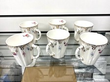 Antoinette Coffee Mug Pink Flower Tea Coffee Set of 6 Fine Bone China Ideal Gift