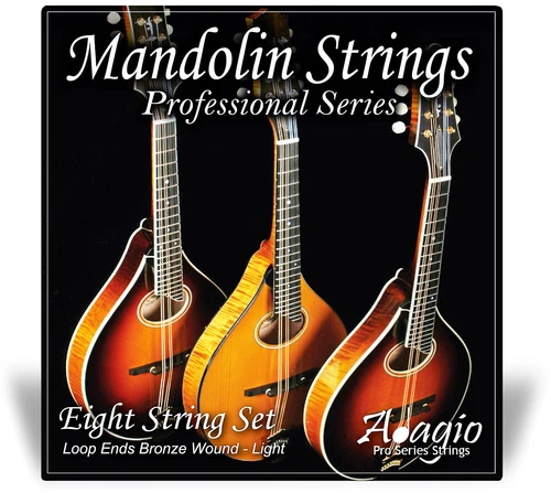 MANDOLIN String Pack For Bluegrass Irish, Light Full 8-String Set by ADAGIO PRO