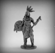 Tin Soldiers Action Figurines Native American Warrior 54 mm. Unpainted