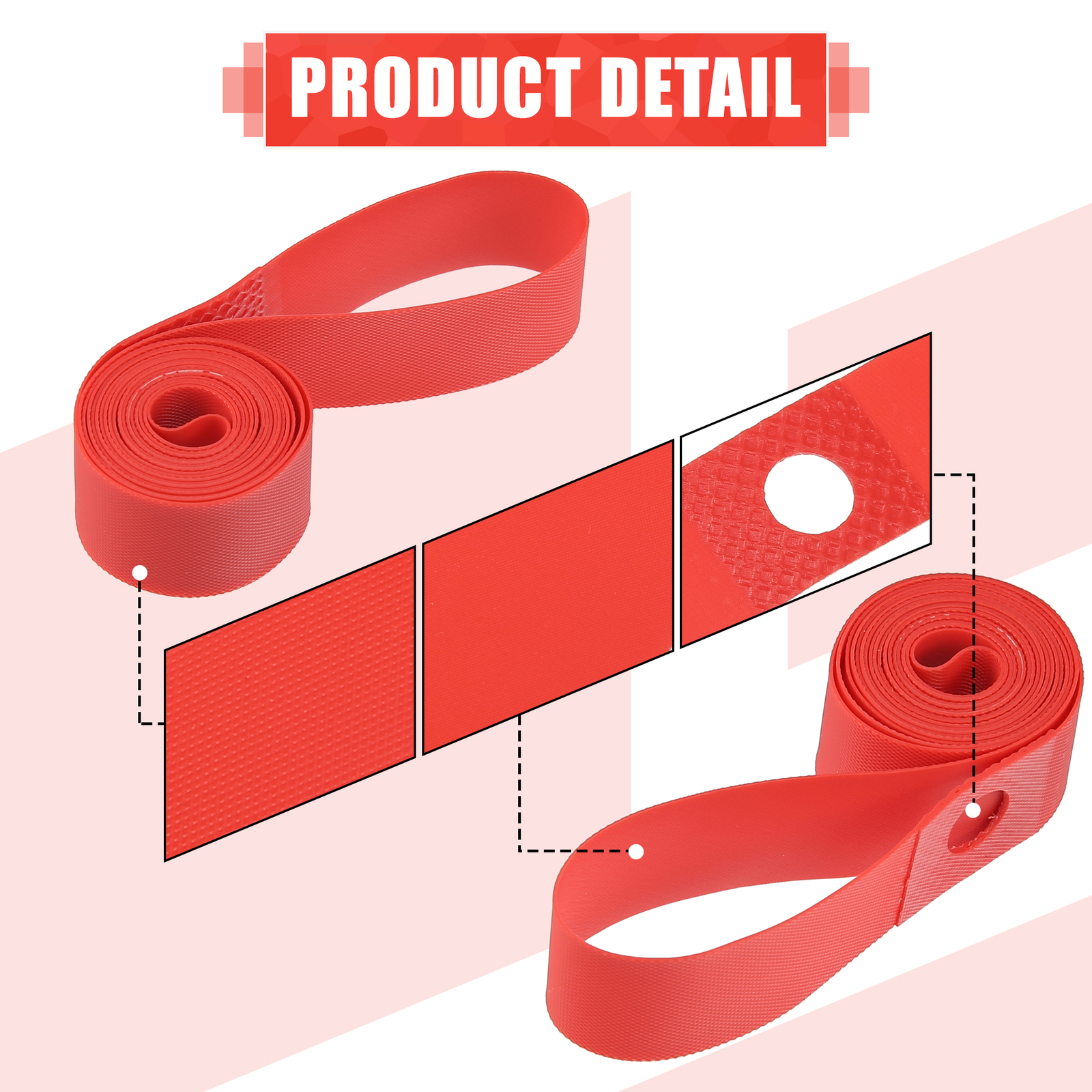 20" Bike Bicycle Wheel Rim Strip Rim Tape Liner Inner Tube Band PVC Red