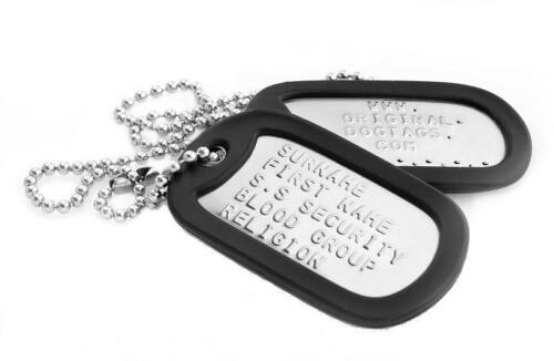 MILITARY DOG TAGS - EMBOSSED PERSONALISED FREE ! - Photo 1/2