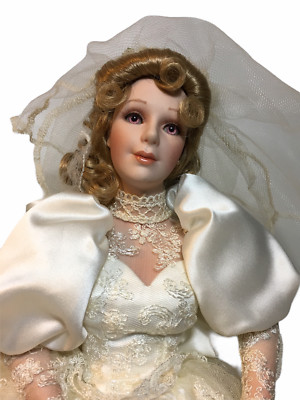 Jennifer Rose Bride Wedding Doll Sandra Kuck Hamilton Collection 18'' Porcelain 
