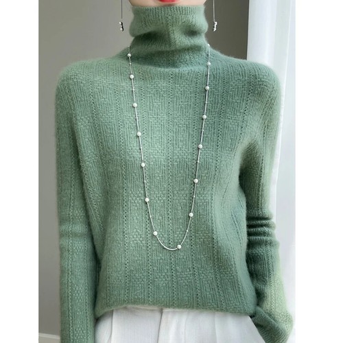 Sweater Women Turtleneck Long Sleeve Tops Knitted Pullovers Autumn Casual