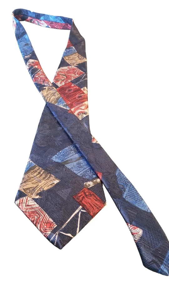 Corbata de Colección Don Loper Beverly Hills Geométrica Abstracta Novedad Hecha en EE. UU. Foto 4 de 4