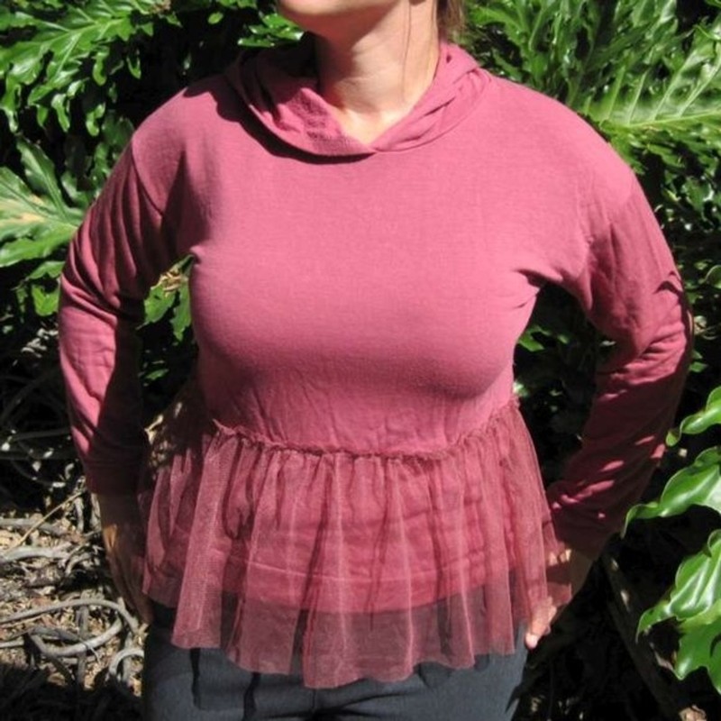 Forever 21 Girls 13 14 Rose Pink Hooded Fleeced Warm Shirt Top Tulle Tutu
