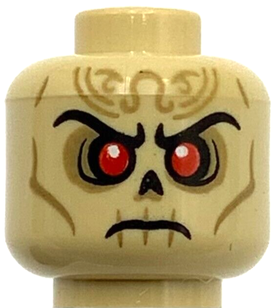Lego New Tan Minifigure Head Alien Skull Monster Halloween