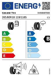 4x General Tire Grabber AT3 3PMSF FR M+S 265/60 R18119/116S Ganzjahresreifen - Bild 3 von 3