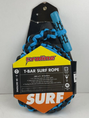 Proline 20ft T-bar Surf Rope w/ 3 - 3ft sections - Blue #i2
