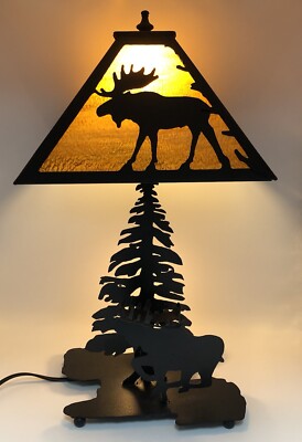 Meyda Lighting 21  Lone Moose Rustic Table Lamp /b
