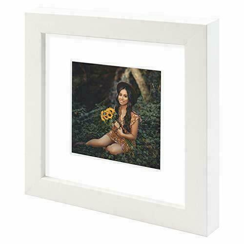 Set of 4, 6x6 Wood Smartphone Instagram Frames Collection 4x4 Square Photo White - Picture 3 of 8
