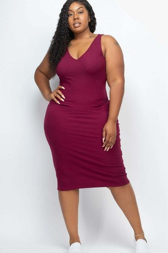 V Neck and Back Bodycon Midi Dress | eBay