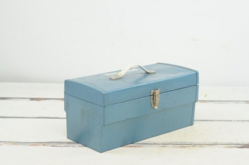 Vintage . Gilbert Industries Erector Set in original Blue Tool Box Case Pamphlet - Picture 1 of 10