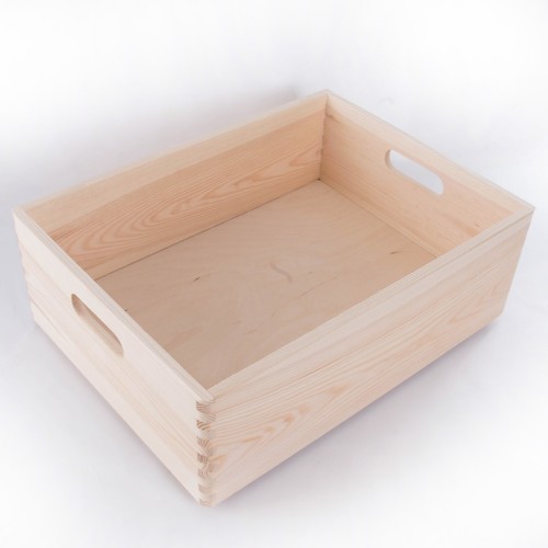Large Wooden Storage Boxes / Plain Wood / Box with Lid / Crate Trunk Containers - 第 73/171 張圖片