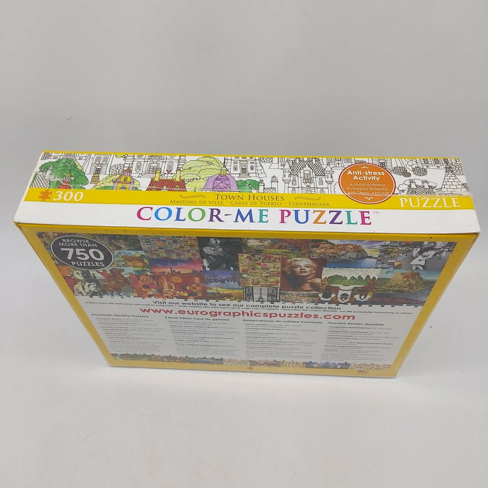 New - Eurographics Inc Color-Me Puzzle Town Houses: 300 Pcs Victorian Art 19x13 - Image 4 of 4