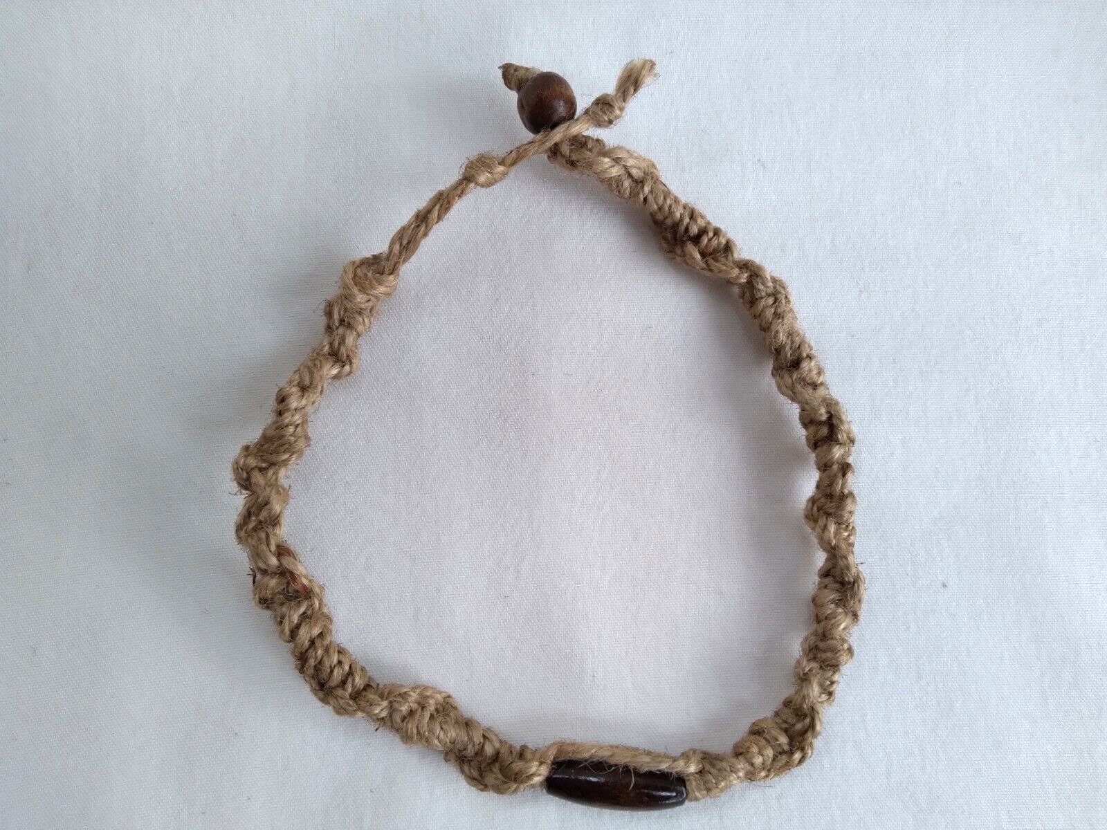 Anklet Natural Macrame Braided Hemp  Adj Unisex 12