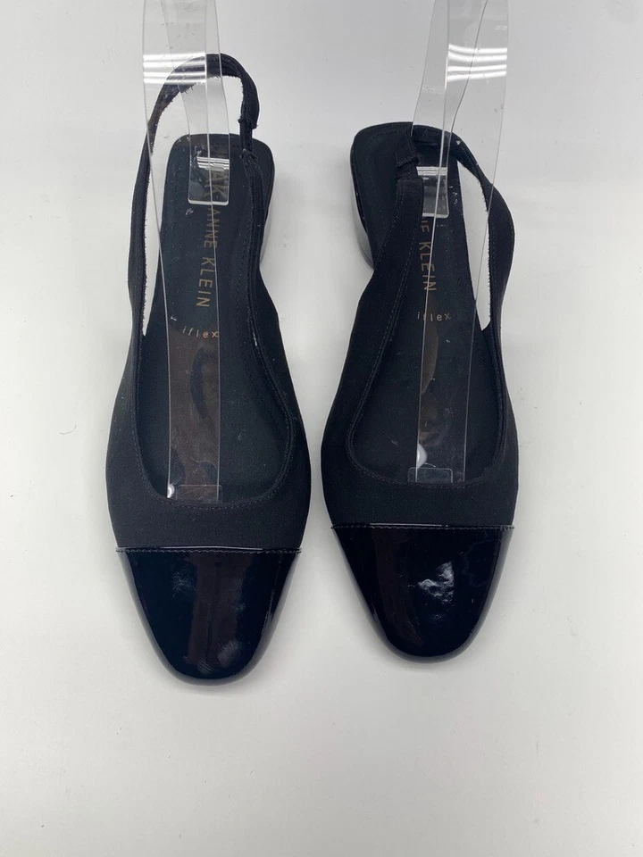 Ballet Anne Klein para mujer Nia negro con honda trasera talla 11 Foto 2 de 4