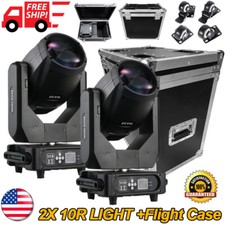 2Pcs 280W 10R Beam Moving Head Light w/Flightcase RGBW Gobo Spot Stage Lighting