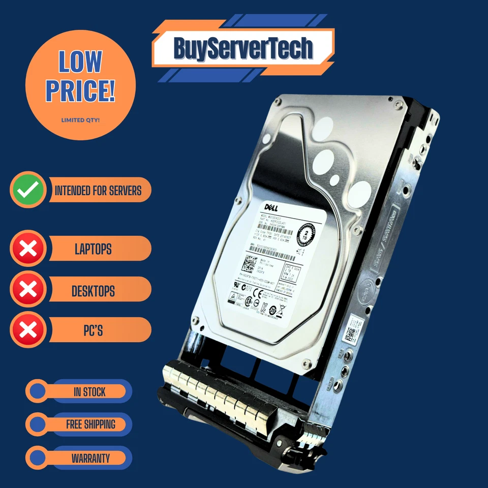 Dell 829T8 2TB 7.2K RPM 3.5" SAS 6Gb/s Enterprise HDD 0829T8 | Verified | 1YR - Image 2 of 4