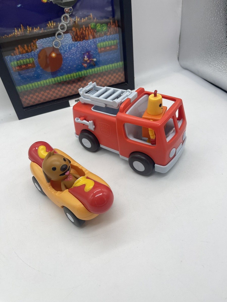Sago Mini Road Trip Figures w/ Vehicles Fire Truck & Hotdog Car