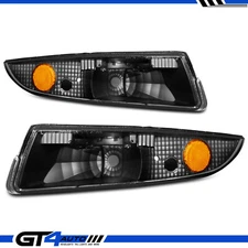 1993-2002 Chevy Camaro Black Amber Side Marker Signal Lamps Bumper Lights