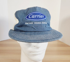 Vintage Carrier Factory Trained Service K-Products Denim Snapback Hat Cap USA