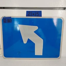 Authentic Traffic Highway Road Street Arrow Sign 45 Degree Left 21" X 15" 12-187