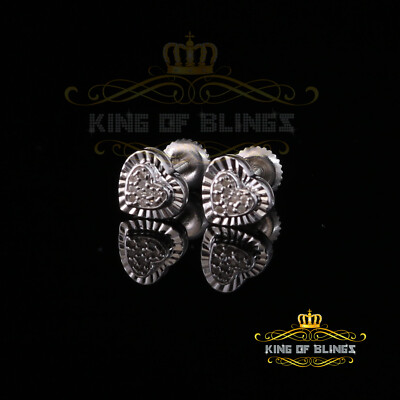 Aretes Para Hombre Herz 925 Weiß Silber 0,05ct Diamant Damen / Herren Ohrring