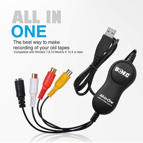 UCEC USB 2.0 Video Capture Card Device VHS VCR TV to DVD Converter All in one - Afbeelding 4 van 12