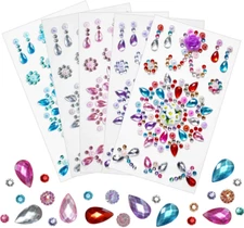5 Sheets Jewels Stickers Self-Adhesive Craft Jewels and Gems Assorted Size Cryst