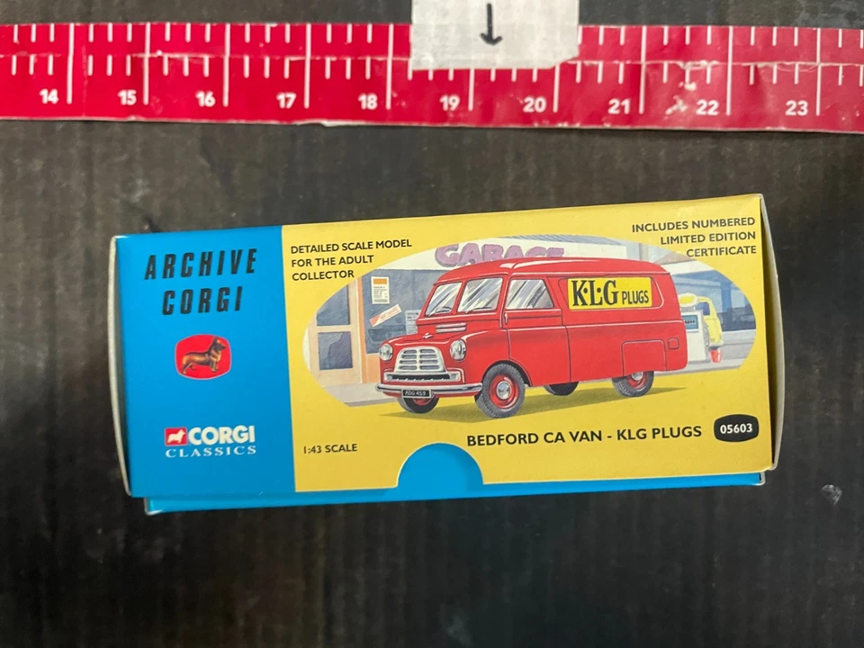 Corgi Classics die-cast model of a Bedford CA Van KLG Plugs livery version - Image 2 of 4