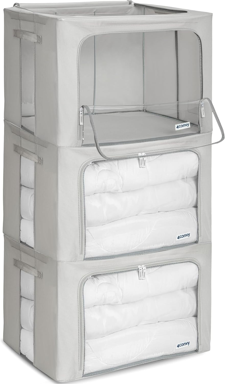 Set Scatole Rigide Armadio 66L - Struttura in Metallo e Zip