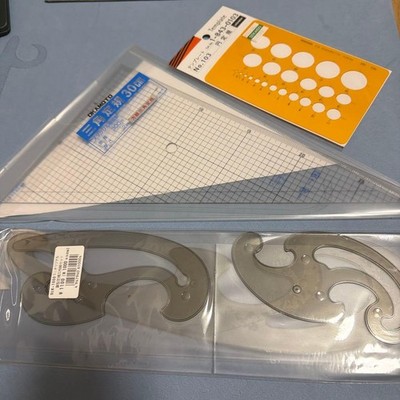 Template Cloud Ruler Triangle Circle Set Of 3 Drafting Tool Drawing USED K