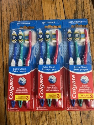 Colgate Extra Clean Soft Toothbrush 3 Pack of 3 Toothbrush Soft Bristles