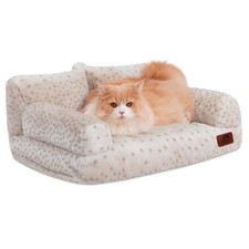 Fluffy Dog Cat Bed Pet Couch Beds Plush Soft Warming Washable Puppy Bed for S...