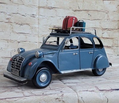 Handcrafted Detailed Vintage 1950 Citroen 2CV Car Automobile Hot Cast Decor Art