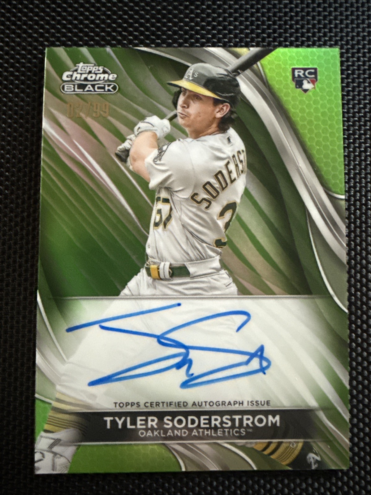2024 Topps Chrome Black - Tyler Soderstrom Auto #CBA-TS Green /99 RC Oakland A’s
