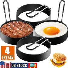 1/4 PACK Stainless Steel Egg Rings for Frying Eggs Round Non Stick Griddle Rings