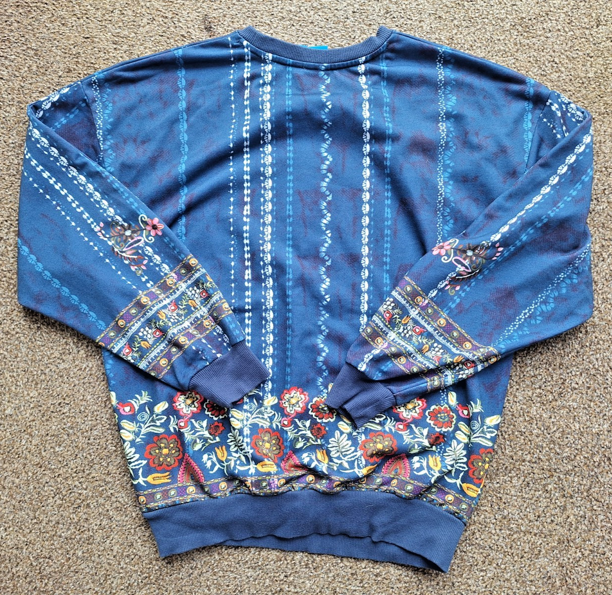 ADIDAS ORIGINALS X FARM RIO CIRANDEIRA SWEATSHIRT PULLOVER SIZE UK 8 BLUE FLORAL image 4
