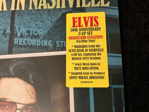 ELVIS PRESLEY 2LP BACK IN NASHVILLE SEALED GRACELAND EXCLUSIVE SEA BLUE VINYL