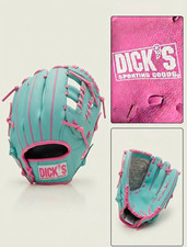 DICK'S Sporting Goods Kids Baseball/Softball Glove Blue Pink Synthetic 5F OS