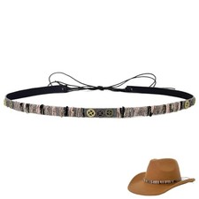Cowboy Hat Bands for Men Women, Leather Hatbands Belt for Style C