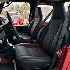 Front Leather Seat Cover For Jeep Wrangler Tj 1997-2002 Interior Protector-black Front Leather Seat Cover For Jeep Wrangler Tj 1997-2002 Interior Protector-black